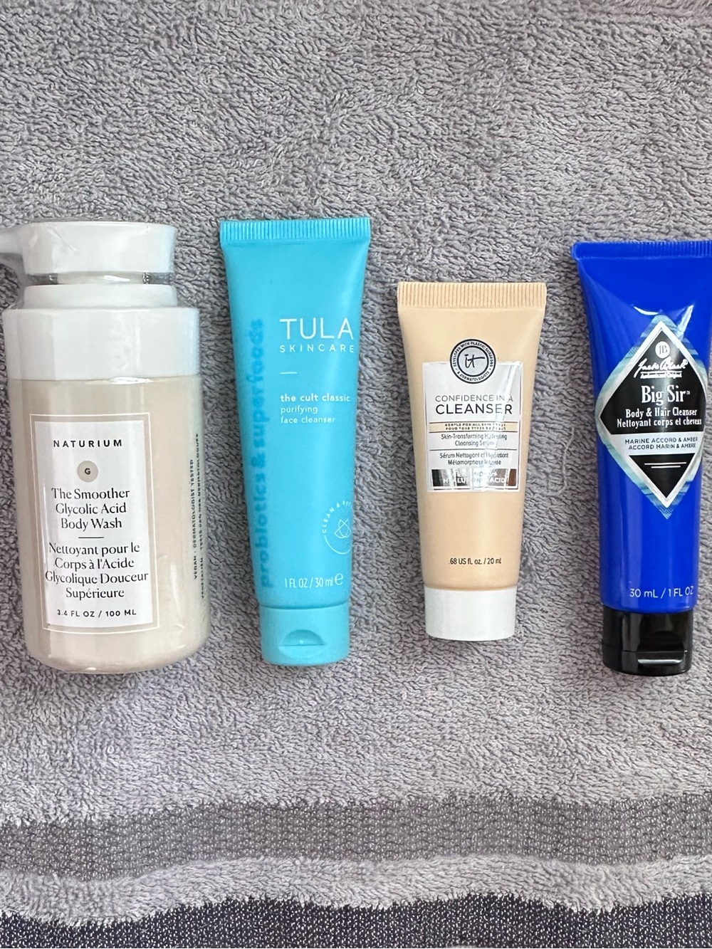 Skincare Travel Bundle: Naturium, Tula, IT Cosmetics & Jack Black